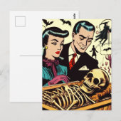 Retro-Goth-Pärchen-Comics Postkarte (Vorne/Hinten)