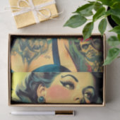 Retro-Goth-Pin-up Seidenpapier (Geschenk)