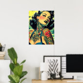 Retro-Goth-Pinup Poster (Heimbüro)