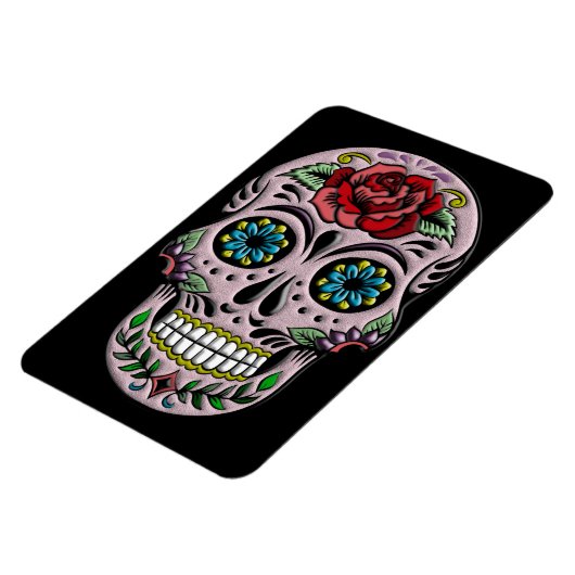 Retro Goth Sugar Skull Magnet (Linke Seite)