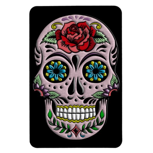 Retro Goth Sugar Skull Magnet (Vertikal)