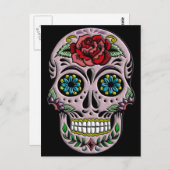 Retro Goth Sugar Skull Postkarte (Vorne/Hinten)