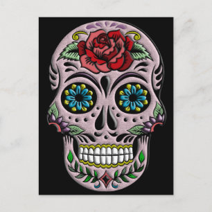Retro Goth Sugar Skull Postkarte