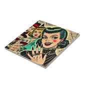Retro Gothic Halloween Girls Comic Fliese (Seite)