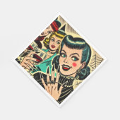 Retro Gothic Halloween Girls Comic Serviette (Ecke)