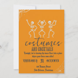 Retro Gothic Skull Dance Halloween Party Einladung