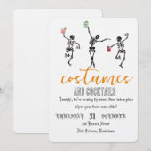 Retro Gothic Skull Dance Halloween Party Einladung (Vorne/Hinten)