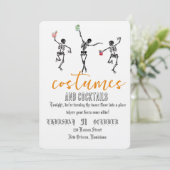 Retro Gothic Skull Dance Halloween Party Einladung (Stehend Vorderseite)