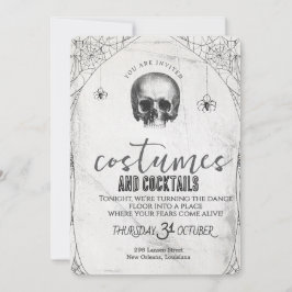 Retro Gothic Skull Dance Halloween Party Einladung