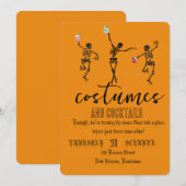 Retro Gothic Skull Dance Halloween Party Einladung (Vorne/Hinten)