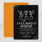 Retro Gothic Skull Dance Halloween Party Einladung (Vorne/Hinten)
