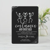 Retro Gothic Skull Dance Halloween Party Einladung (Stehend Vorderseite)