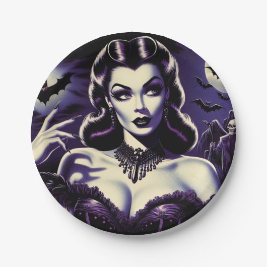 Retro Gothic Woman Pappteller (Vorderseite)