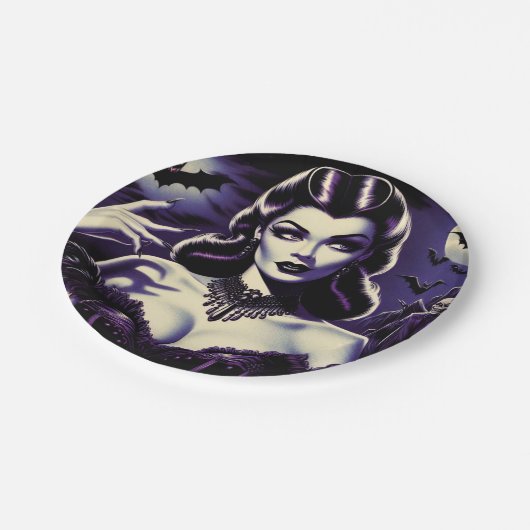 Retro Gothic Woman Pappteller (Schrägansicht)