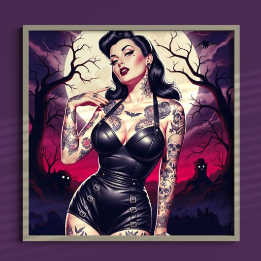 Retro-Gothik-Mädchen Poster