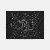 Retro-Gotik-Linienkunst Fleecedecke (Vorderseite (Horizontal))