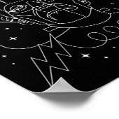 Retro-Gotik-Linienkunst Poster (Ecke)