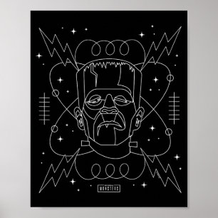 Retro-Gotik-Linienkunst Poster