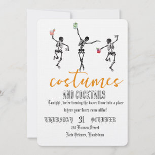 Retro-Gotischer-Skull-Tanz-Halloween-Party Einladung