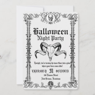 Retro-Gotischer-Skull-Tanz-Halloween-Party Einladung