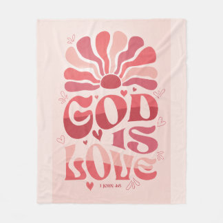Retro Gott ist Liebe 1 Johannes 4:8 Bibelvers Groo Fleecedecke