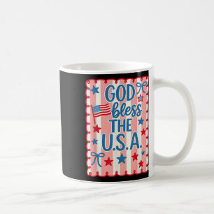 Retro Gott segne Amerika USA-Flagge Christlich 4. Kaffeetasse