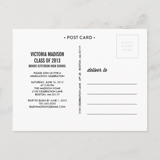 RETRO GRAD 2 | EINLADUNG VON Abschlüssen (Rückseite)