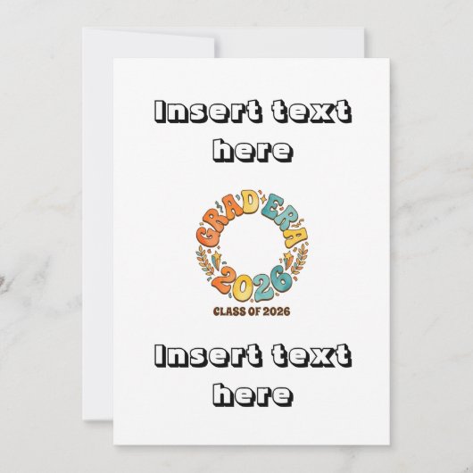 Retro Grad Class of 2026 Groovy Graduation Party Einladung (Vorderseite)