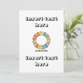 Retro Grad Class of 2026 Groovy Graduation Party Einladung (Stehend Vorderseite)