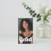 Retro grad Overlay Student Abschluss Schwarzes Fot Visitenkarte (Stehend Vorderseite)