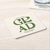 Retro Grad Rechteckiger Pappuntersetzer (angewinkelt)