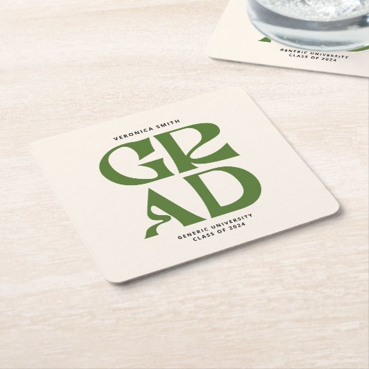 Retro Grad Rechteckiger Pappuntersetzer (angewinkelt)