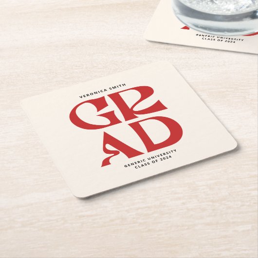 Retro Grad Rechteckiger Pappuntersetzer (angewinkelt)