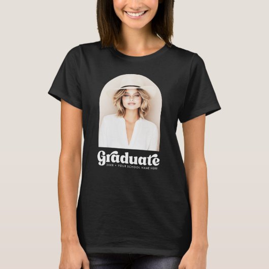 Retro grad student graduation photo arch T-Shirt (Vorderseite)