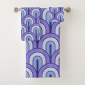 Retro Gradated Geometric Fan Pattern Badhandtuch Set (Insitu)