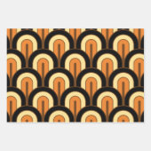 Retro Gradated Geometric Fan Pattern Geschenkpapier Set (Vorderseite)