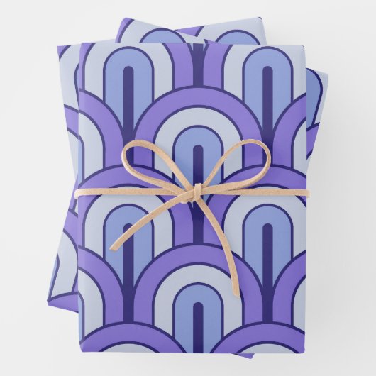 Retro Gradated Geometric Fan Pattern Geschenkpapier Set (Beispiel)