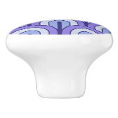 Retro Gradated Geometric Fan Pattern Keramikknauf (Seitenansicht)