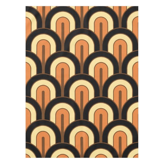 Retro Gradated Geometric Fan Pattern Tischdecke (Vorderseite)