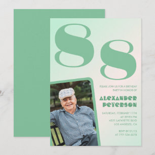 Retro-Gradient für ihn Foto 88. Geburtstag Einladung