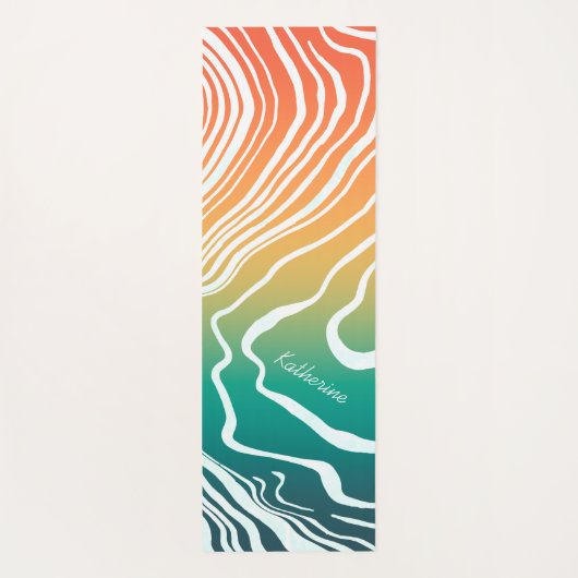 Retro Gradient Marbile Abstrakte Yogamatte (Rückseite)