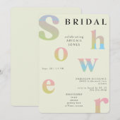 Retro Gradient Modernes Brautparty Einladung (Vorne/Hinten)