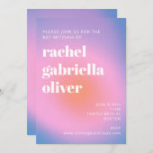 Retro Gradient Pink Lavender Lila Bat Mitzvah Einladung (Vorne/Hinten)
