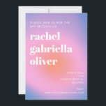 Retro Gradient Pink Lavender Lila Bat Mitzvah Einladung<br><div class="desc">Trendy Retro Gradient Pink und Lavender Lila Bat Mitzvah Einladung</div>