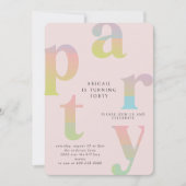 Retro Gradient weibliche Geburtstagspartei Einladung (Vorderseite)