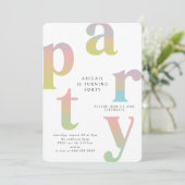 Retro Gradient Woman White Birthday Party Einladung (Stehend Vorderseite)