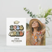 Retro Graduate Foto Abschluss Ankündigung (Stehend Vorderseite)