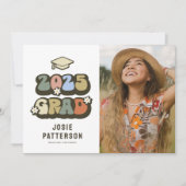 Retro Graduate Foto Abschluss Ankündigung (Vorderseite)