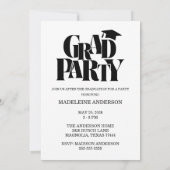 Retro Graduation Ceremony Black And White Einladung (Rückseite)