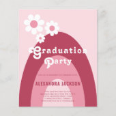 Retro Graduation Party Daisy Pink (Vorderseite)
